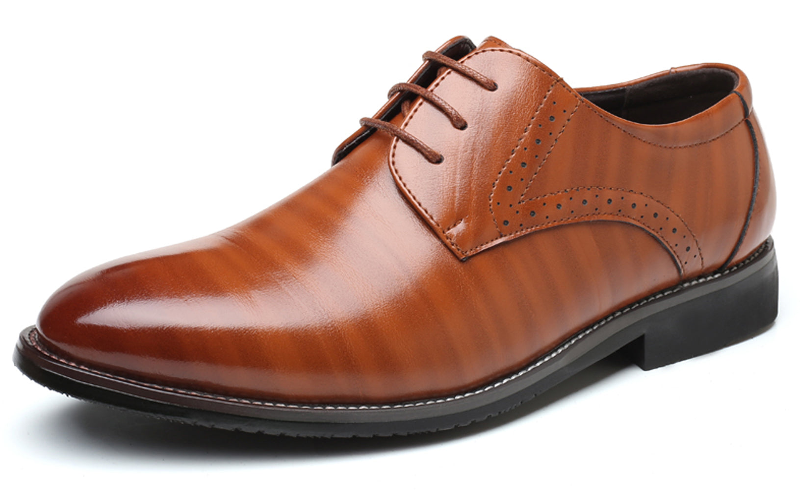 Zapatos Derby lisos Brogue para hombre