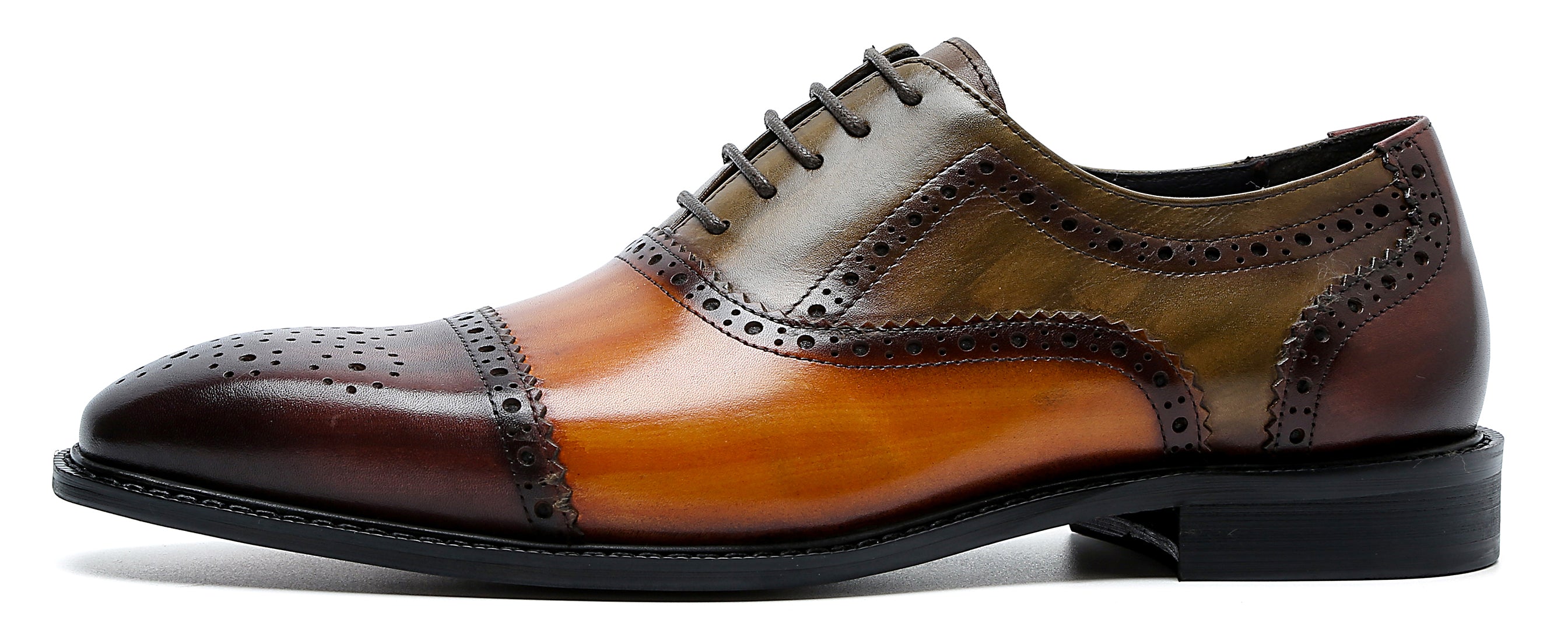 Oxford colorido de cuero brogue para hombre 