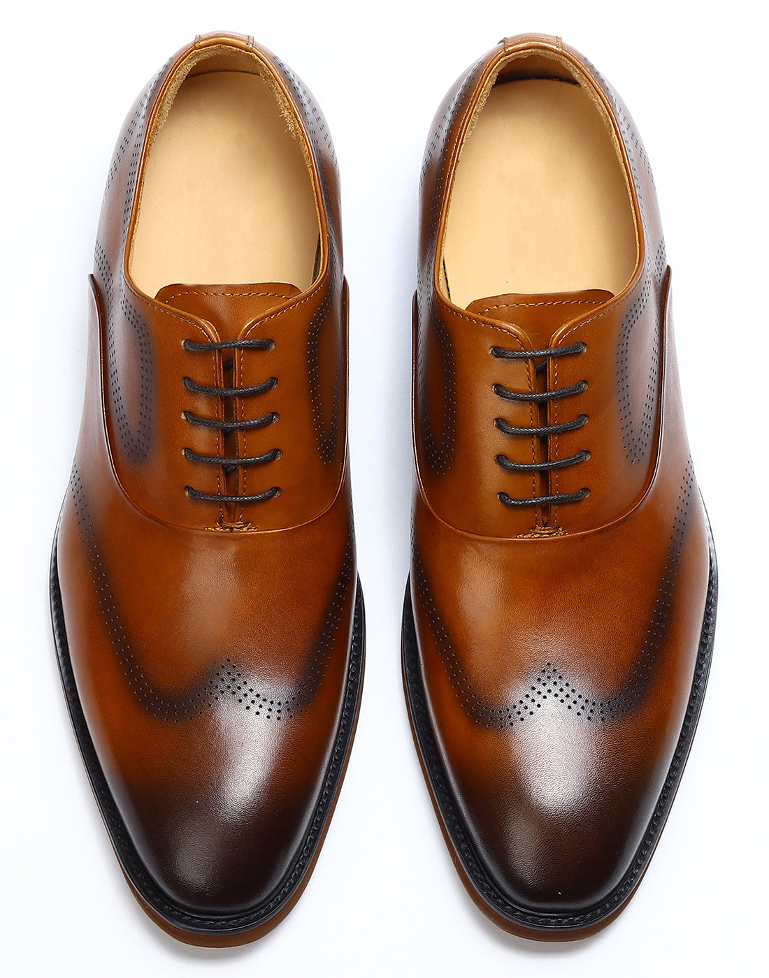 Zapatos Oxford de cuero Brogue formales y cómodos para hombre 