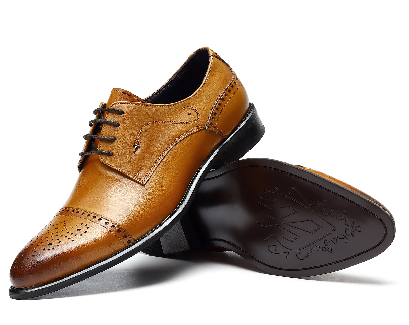 Men's Pointed Toe Brogues Leather Derby