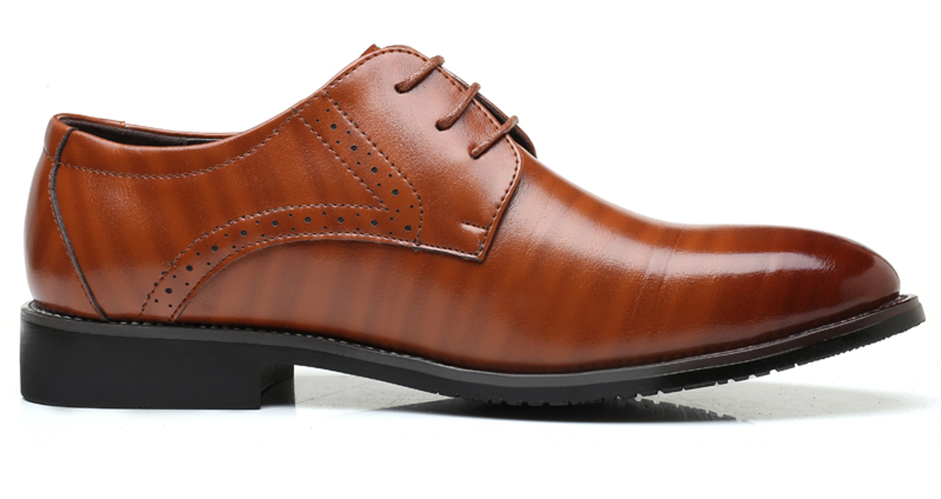 Zapatos Derby lisos Brogue para hombre