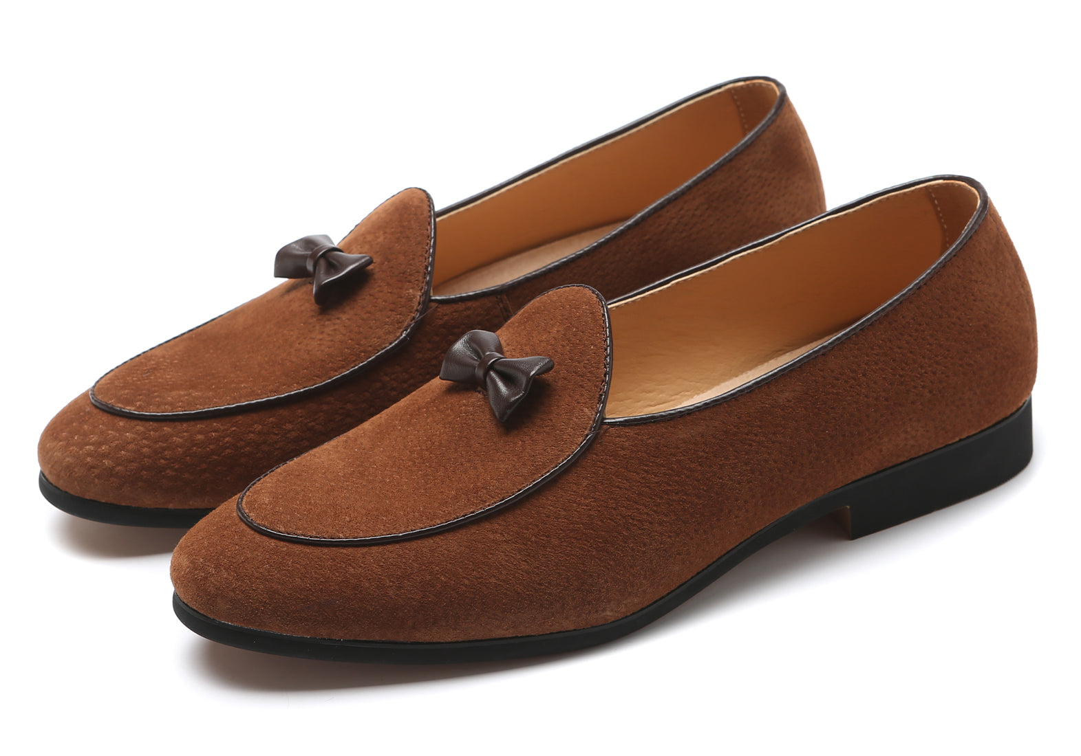 Men's Suede Bow Loafers