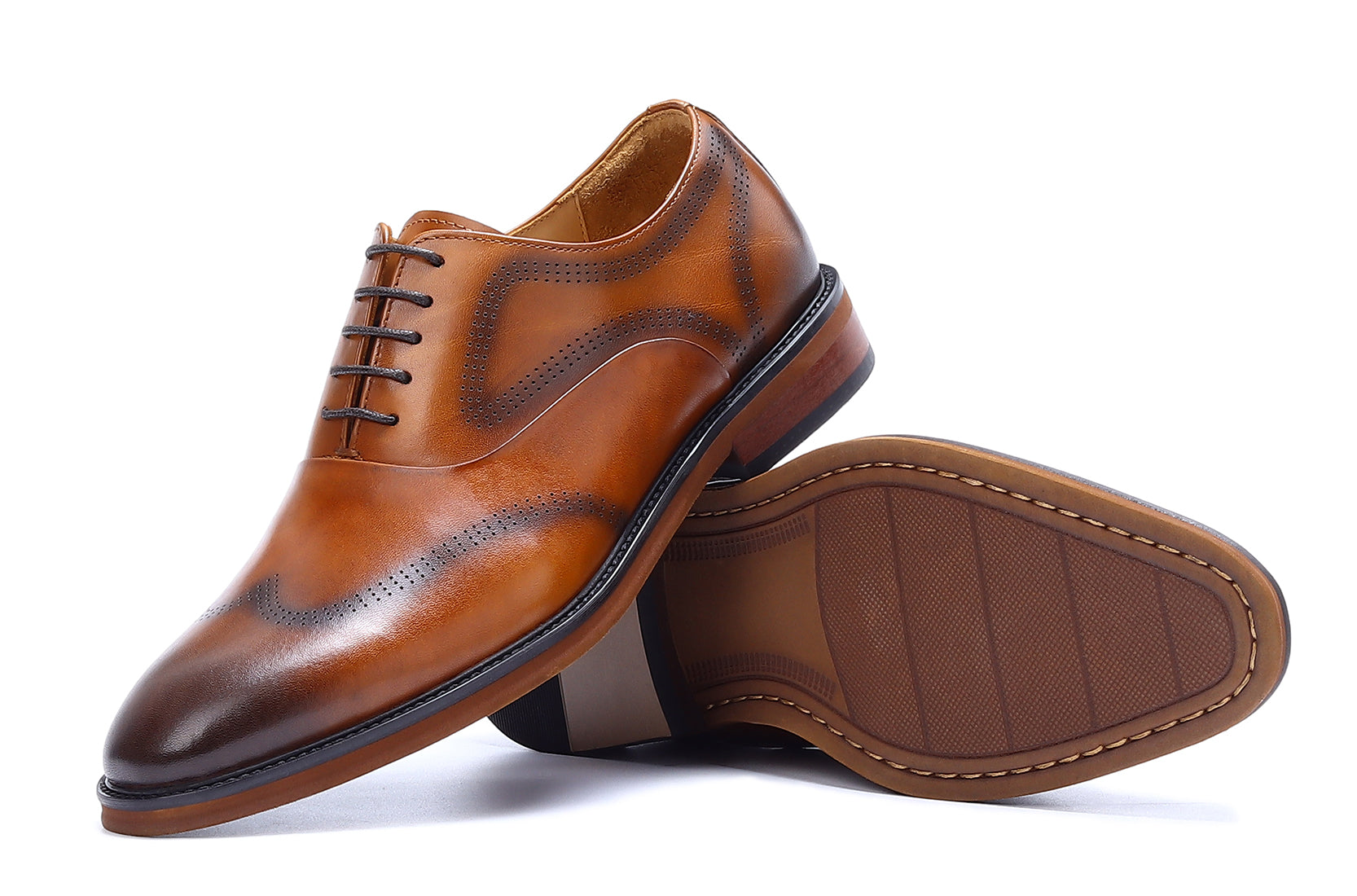 Zapatos Oxford de cuero Brogue formales y cómodos para hombre 