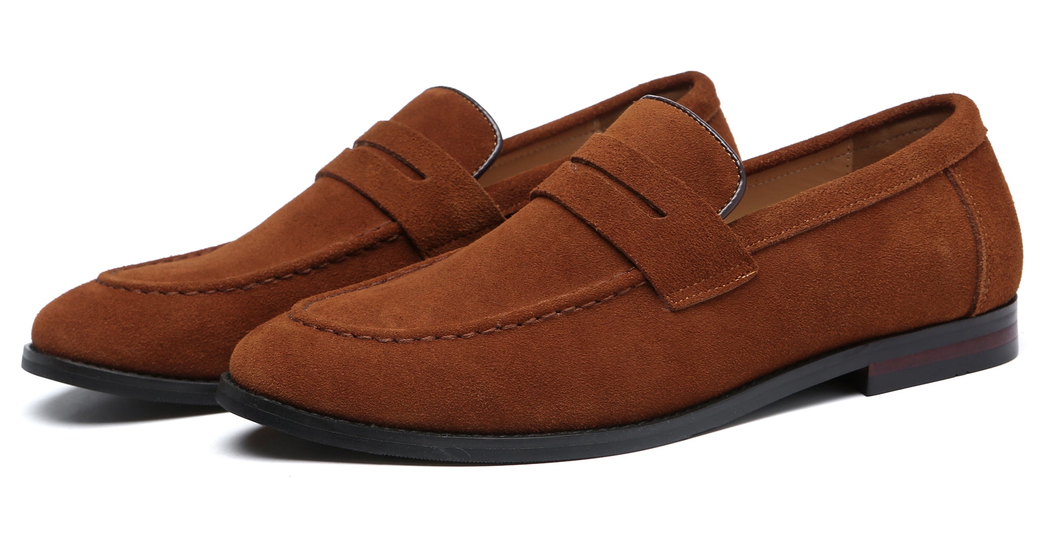 Men's Moc Toe Suede Penny Loafers