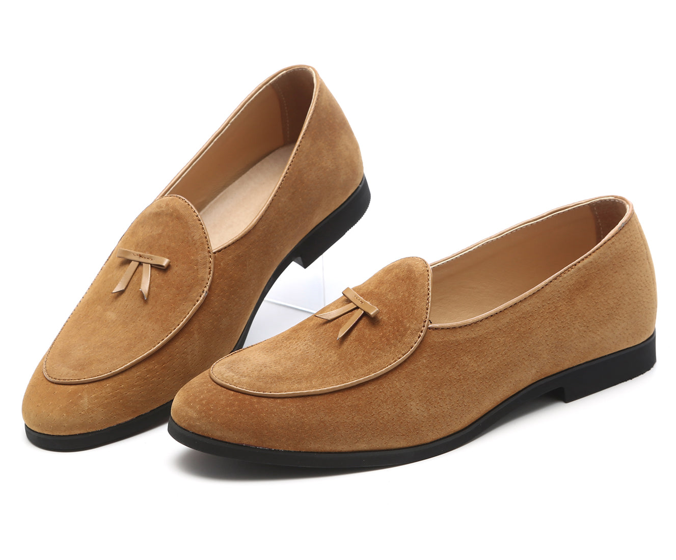 Men's Suede Bow Casual Loafers