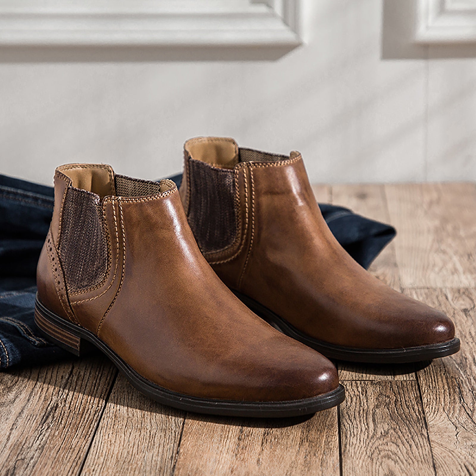 Men's Chelsea Boots Leather Black Brown Tan