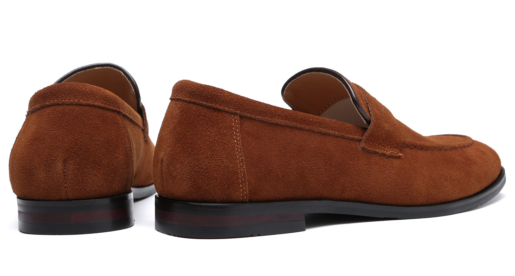 Men's Moc Toe Suede Penny Loafers