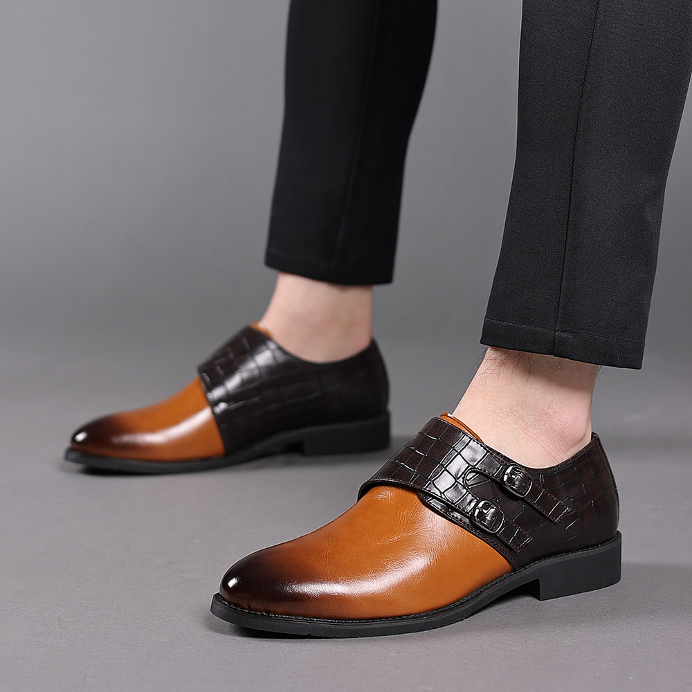 Mocasines con hebilla para hombre Negro Marrón