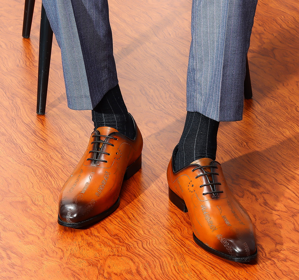 Oxfords de cuero de moda formal para hombres 