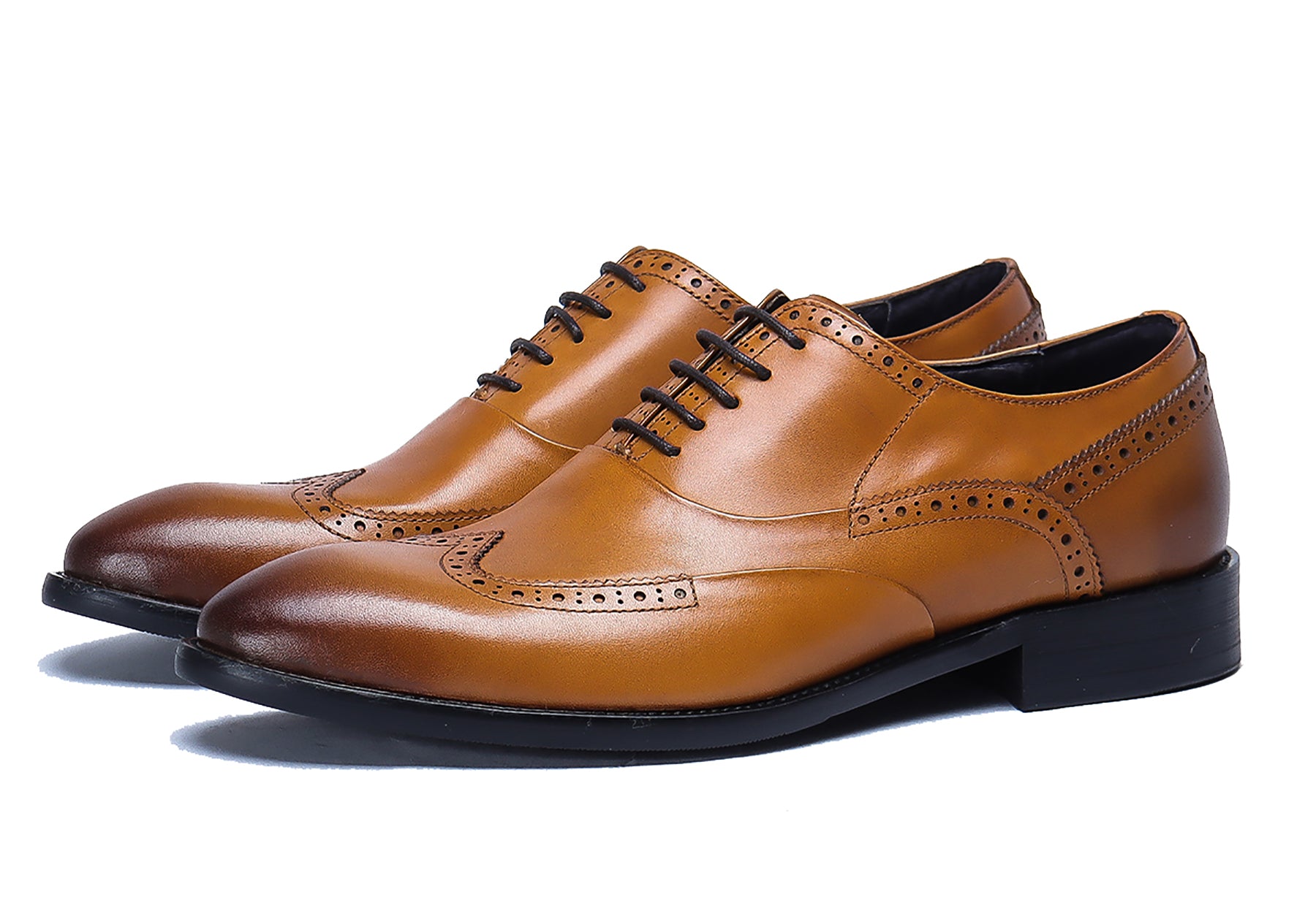 Zapatos Oxford de cuero con cordones para hombre 