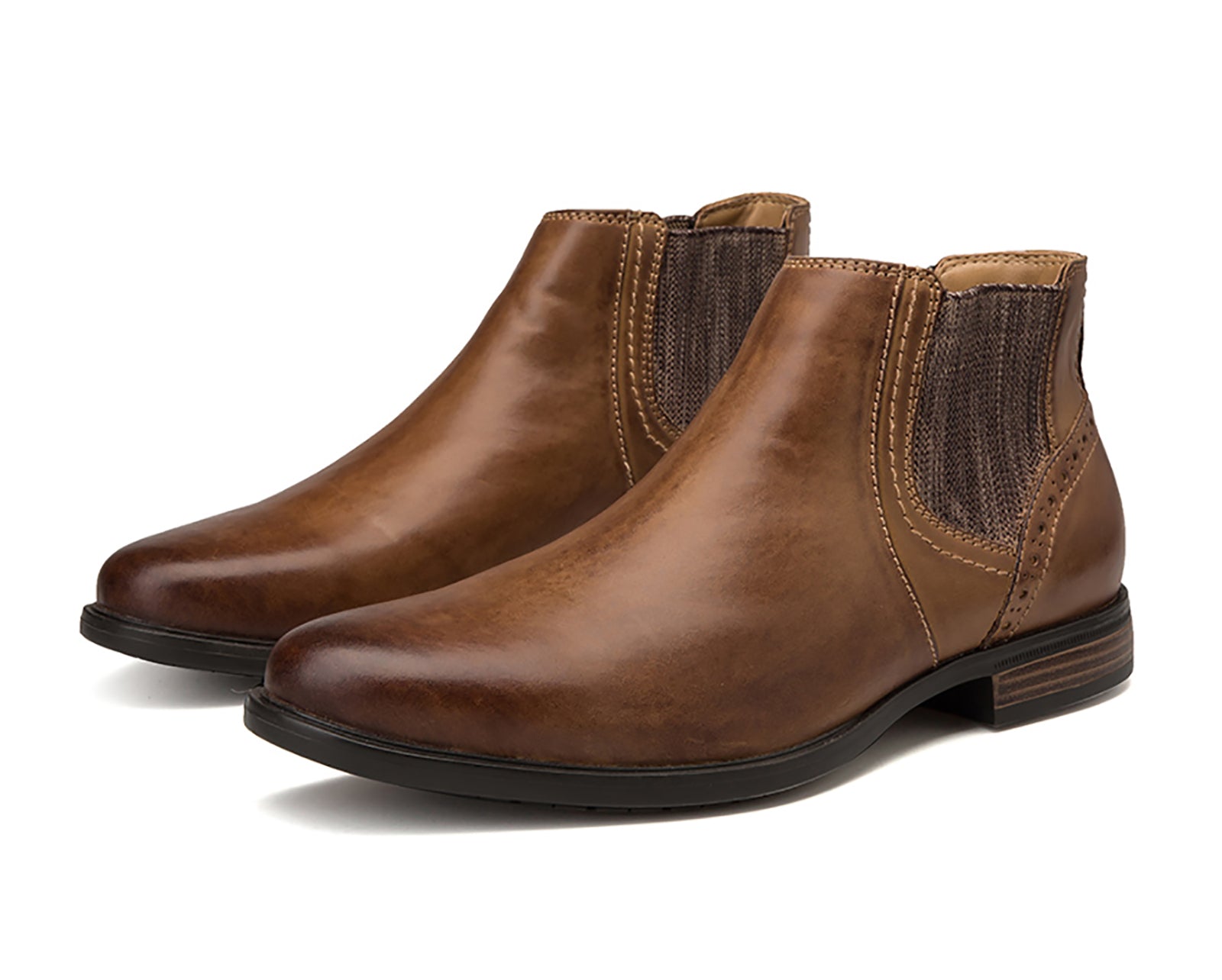 Botas Chelsea Hombre Piel Negro Marrón Bronceado 