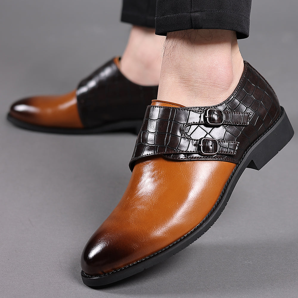 Mocasines con hebilla para hombre Negro Marrón