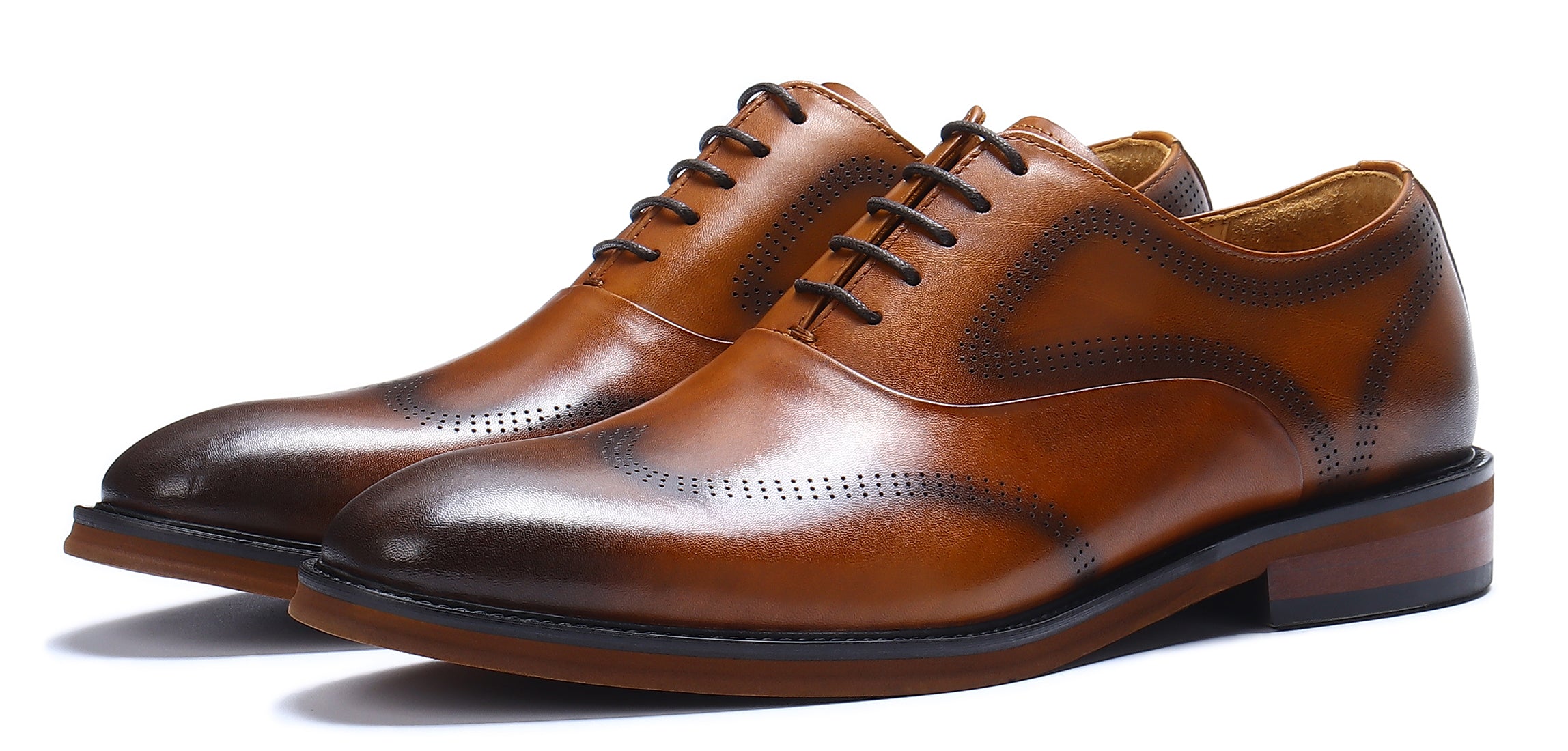 Zapatos Oxford de cuero Brogue formales y cómodos para hombre 