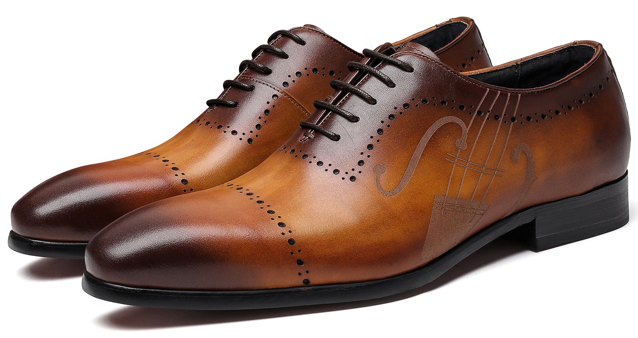 Notación musical Oxfords de cuero para hombre 