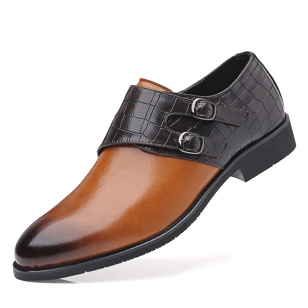 Mocasines con hebilla para hombre Negro Marrón