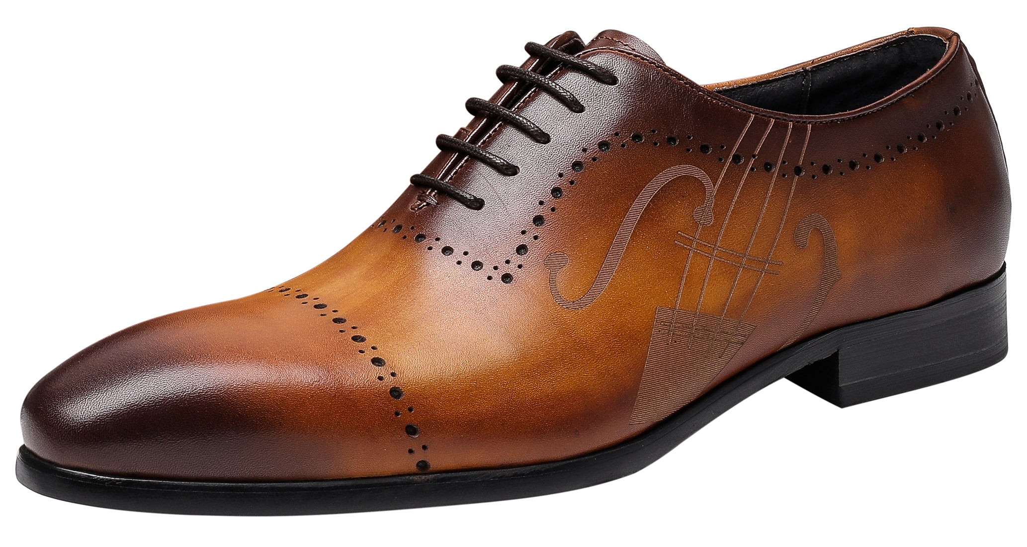 Notación musical Oxfords de cuero para hombre 