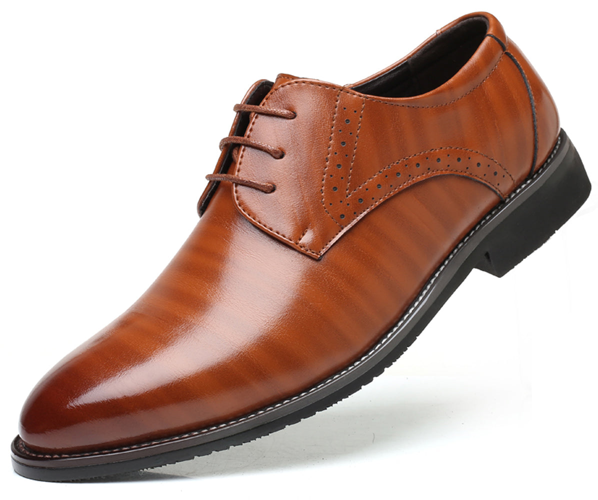 Zapatos Derby lisos Brogue para hombre