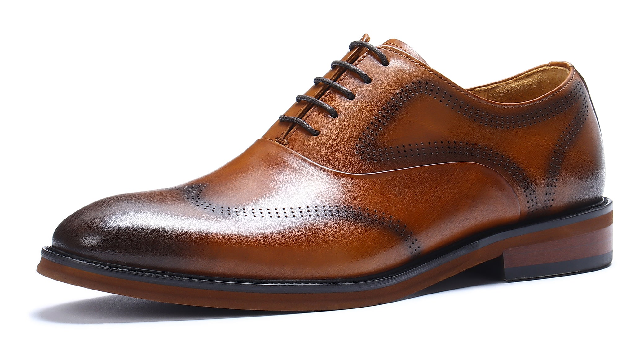 Zapatos Oxford de cuero Brogue formales y cómodos para hombre 