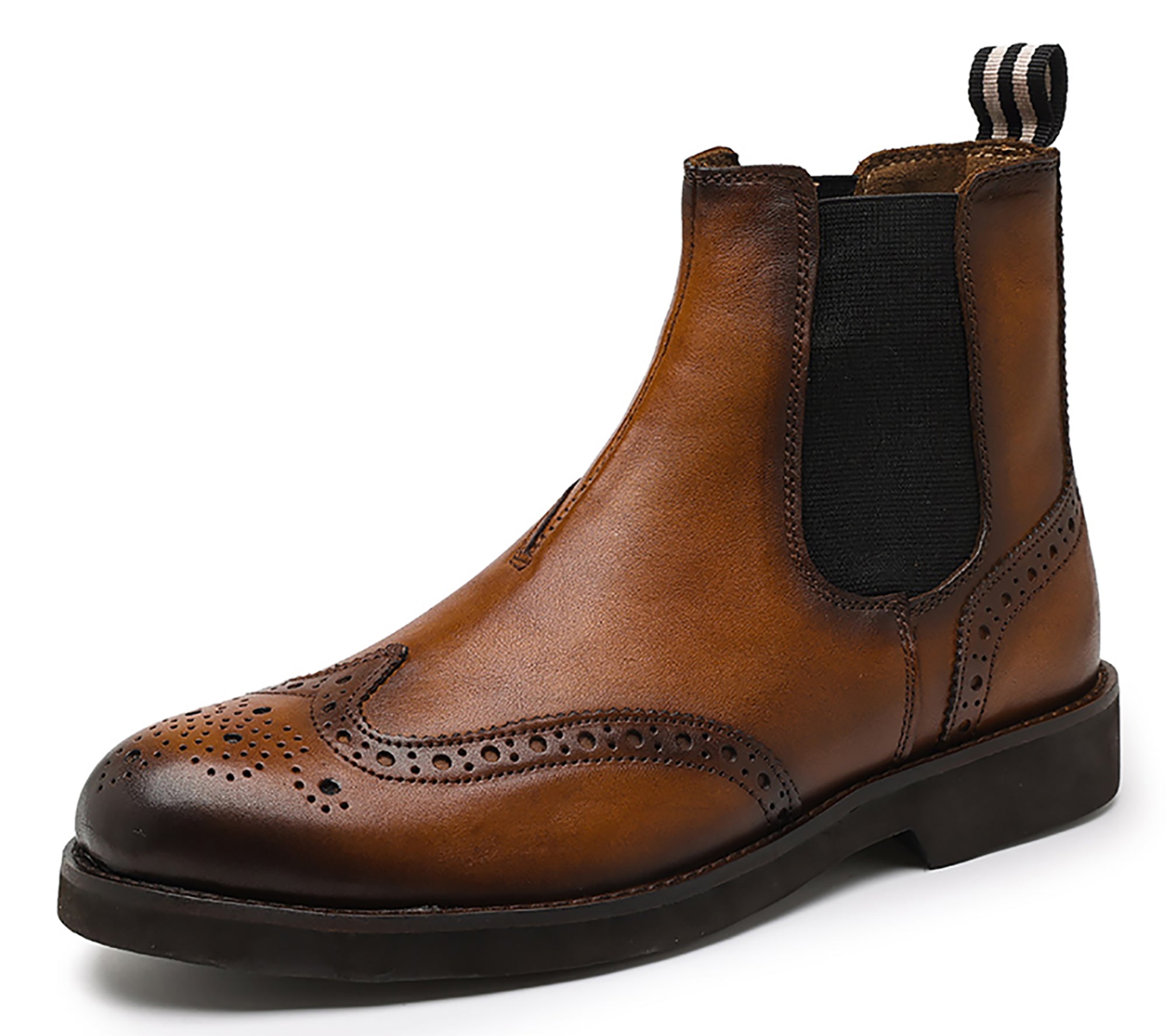 Men's Chelsea Boots Round-Toe Leather