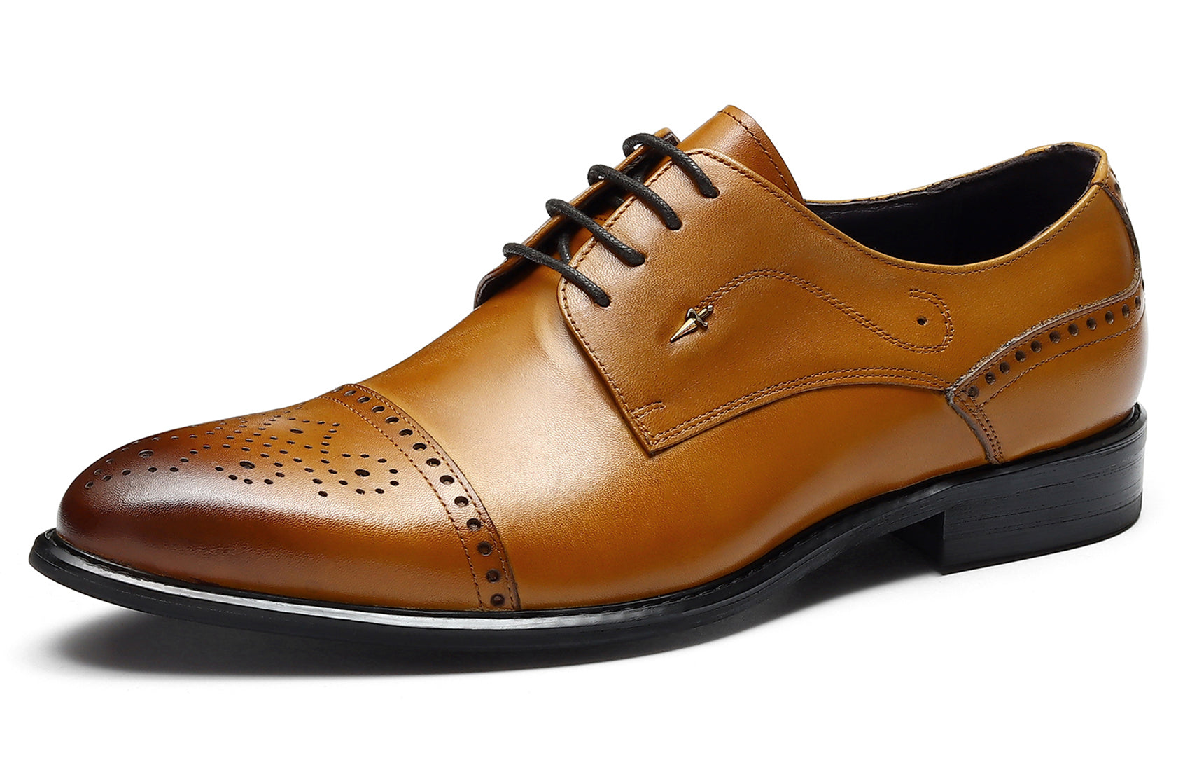 Men's Pointed Toe Brogues Leather Derby