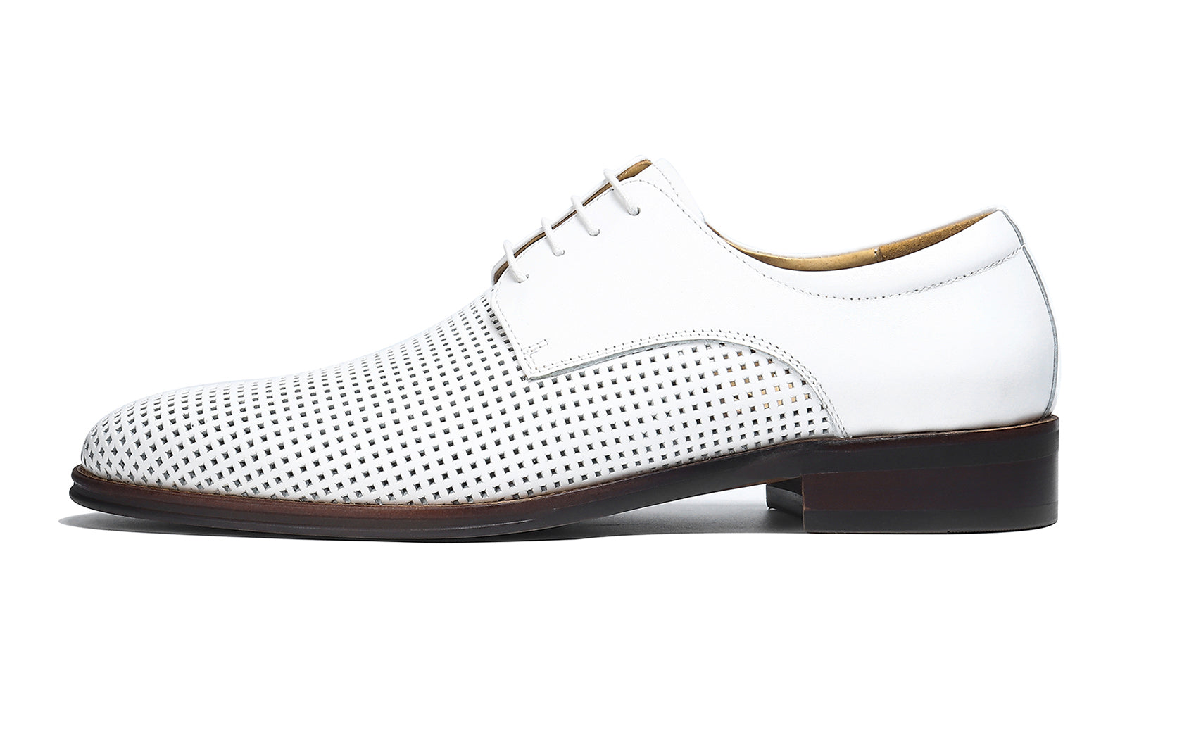 Oxfords formales y transpirables de cuero para hombre 