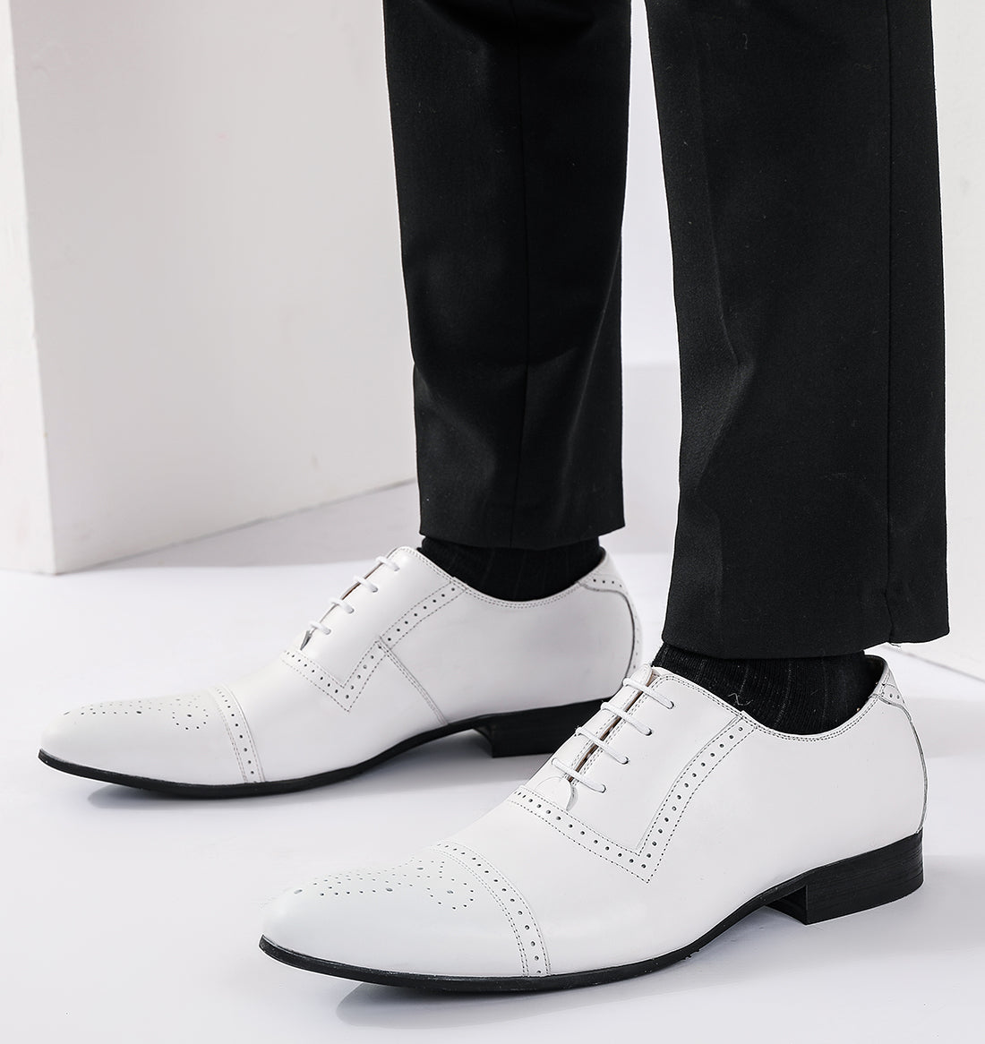 Oxford Brogue de cuero genuino para hombre 