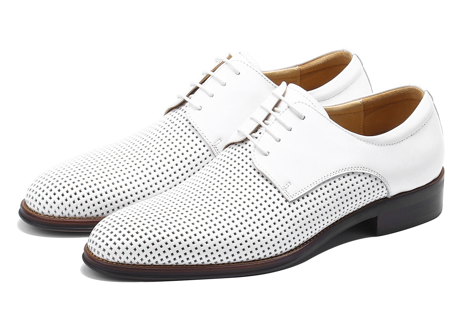 Oxfords formales y transpirables de cuero para hombre 