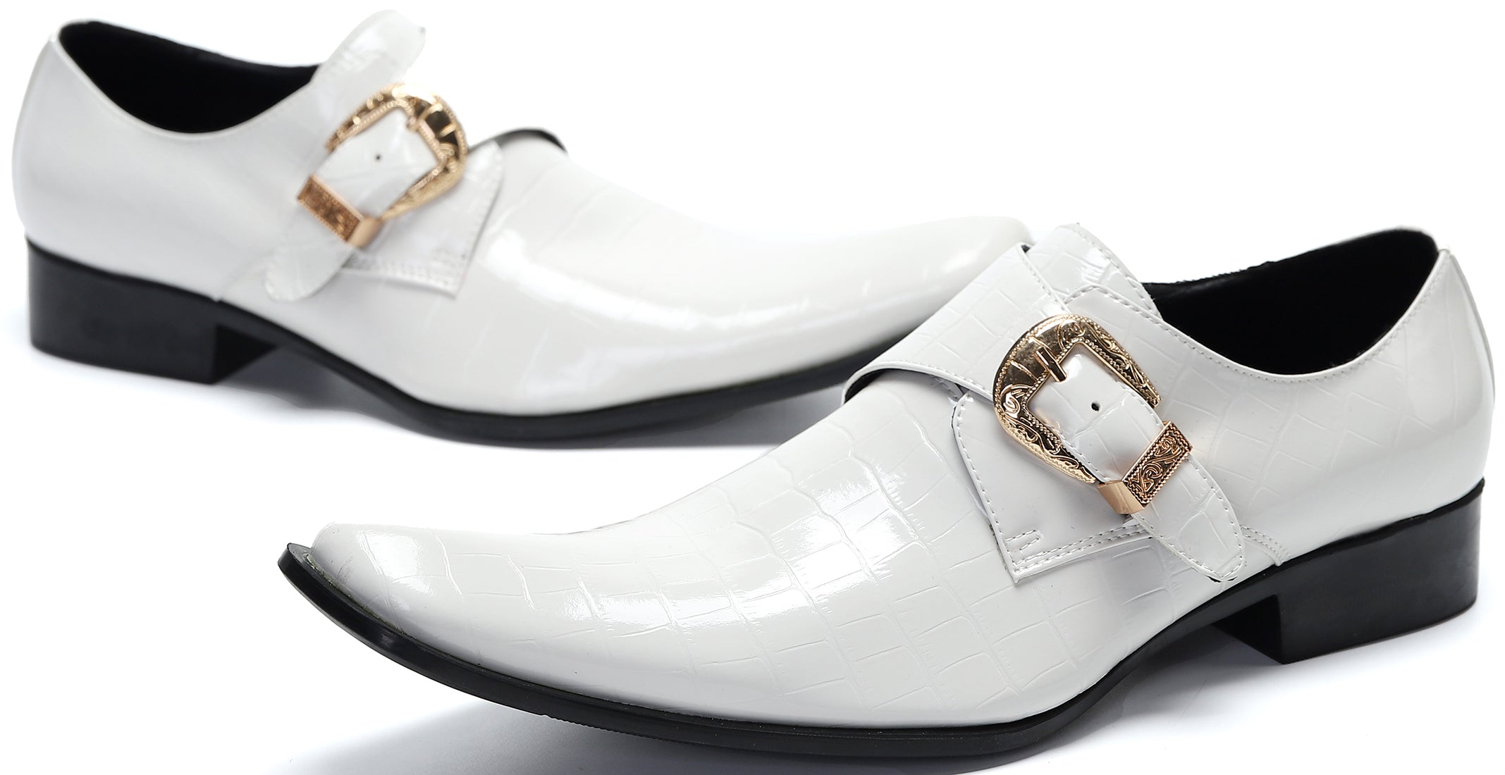 Men's Patent Leather Buttons Loafers