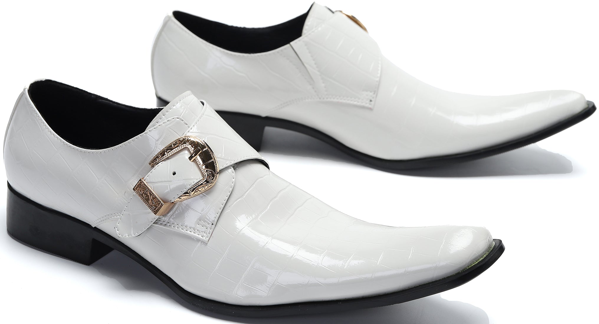 Men's Patent Leather Buttons Loafers