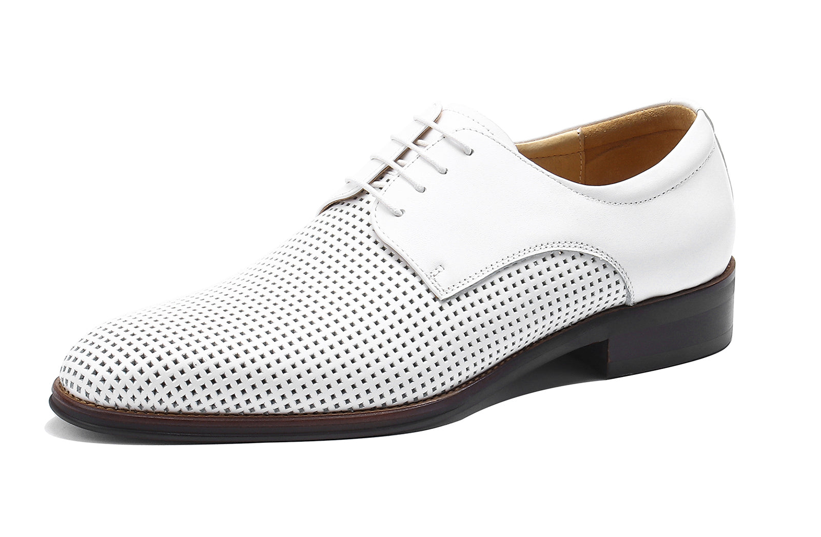 Oxfords formales y transpirables de cuero para hombre 