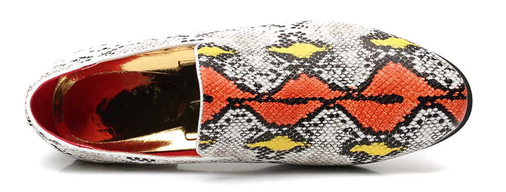 Men's Snake Print Smoking Loafers