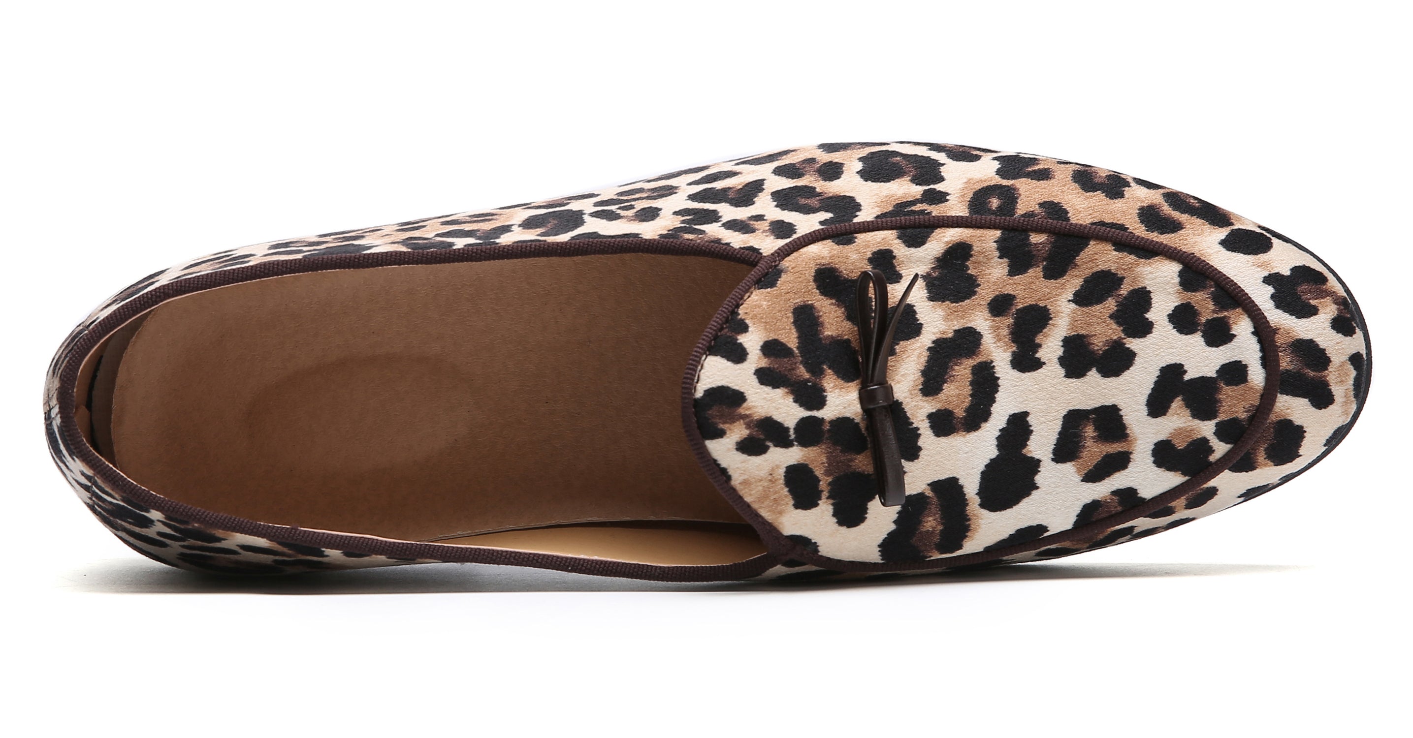 Men's Leopard Bow Casual Loafers