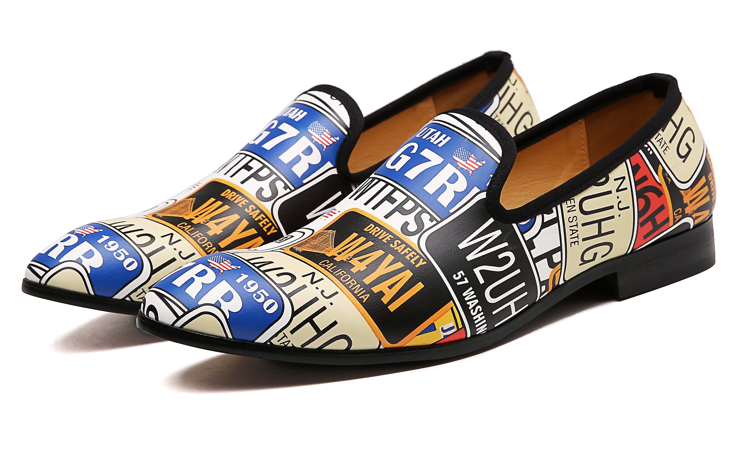 Men's Graphic Print Smoking Loafers