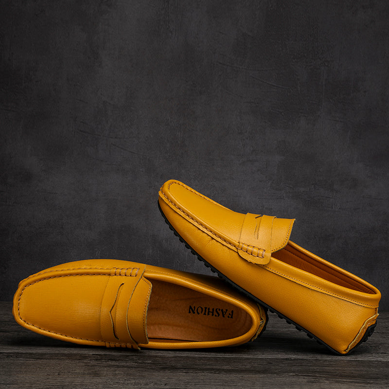 Men's Genuine Leather Plain Driving Moccasins