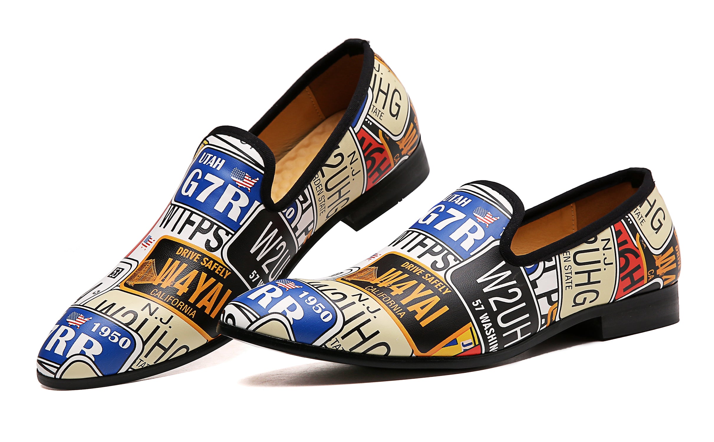 Men's Graphic Print Smoking Loafers