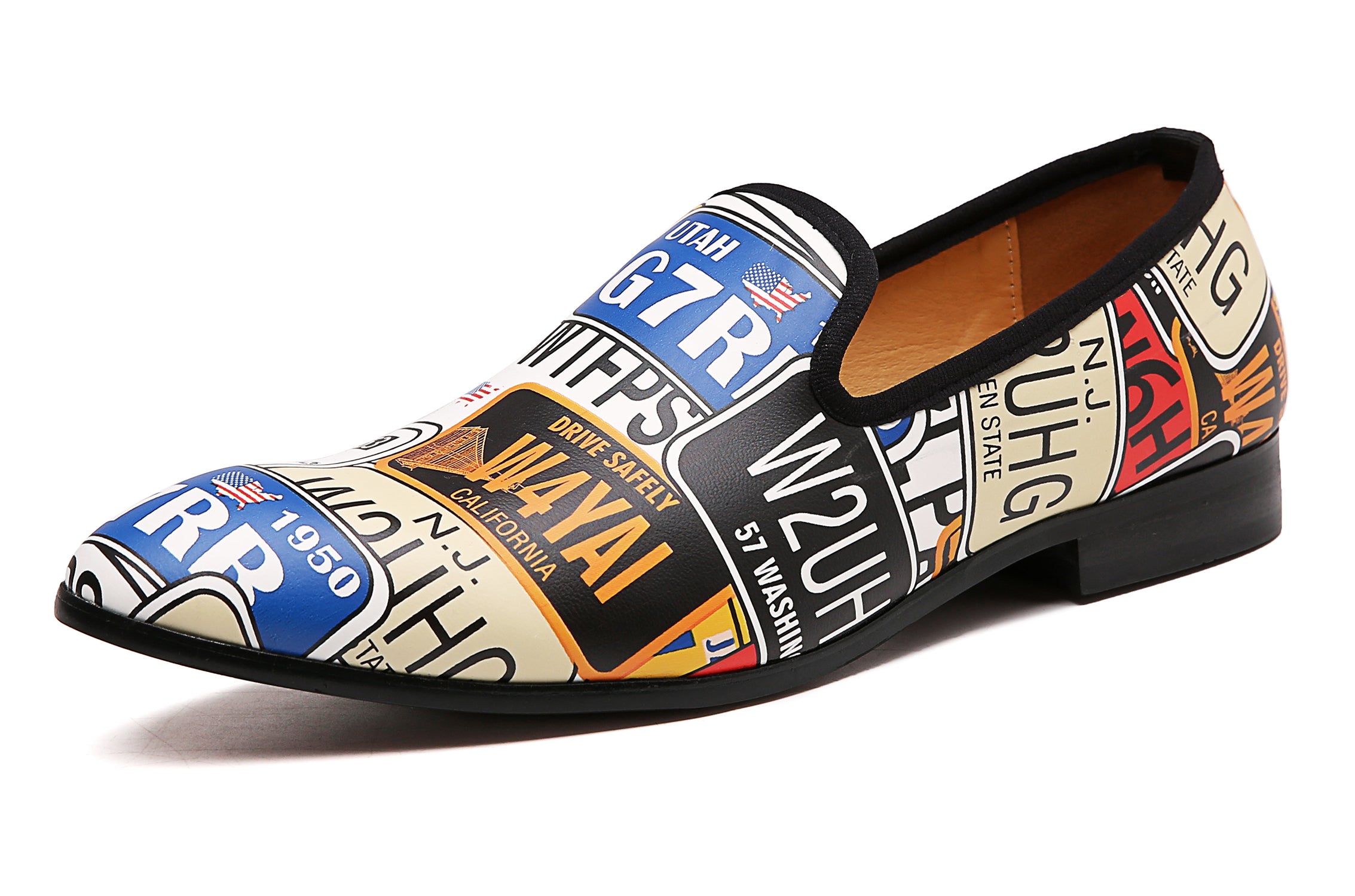 Men's Graphic Print Smoking Loafers